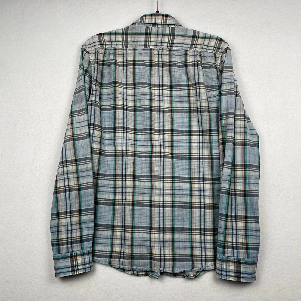 G.H.Bass & Co. Men's Size M Fitted Plaid Long Sleeve Button Down Shirt Cotton - Picture 8 of 8
